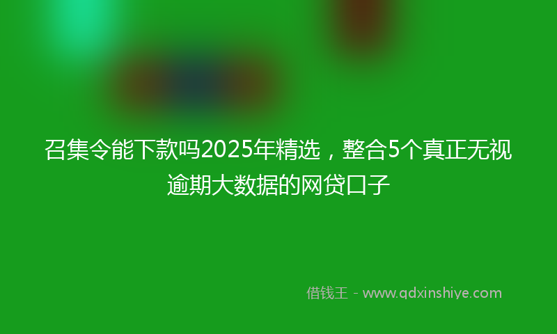 召集令能下款吗2025年精选，整合5个真正无视逾期大数据的网贷口子