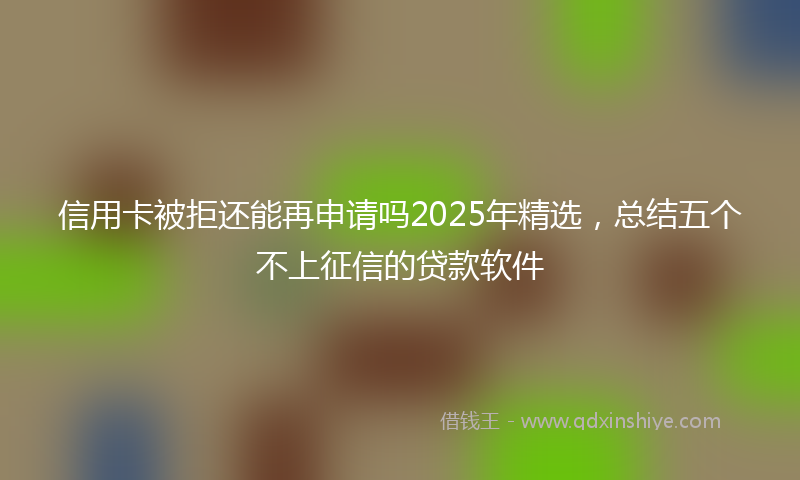 信用卡被拒还能再申请吗2025年精选，总结五个不上征信的贷款软件