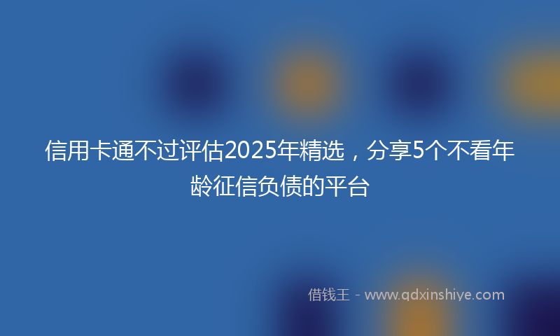信用卡通不过评估2025年精选，分享5个不看年龄征信负债的平台