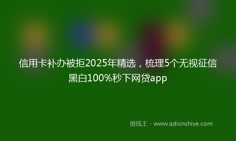 信用卡补办被拒2025年精选，梳理5个无视征信黑白100%秒下网贷app
