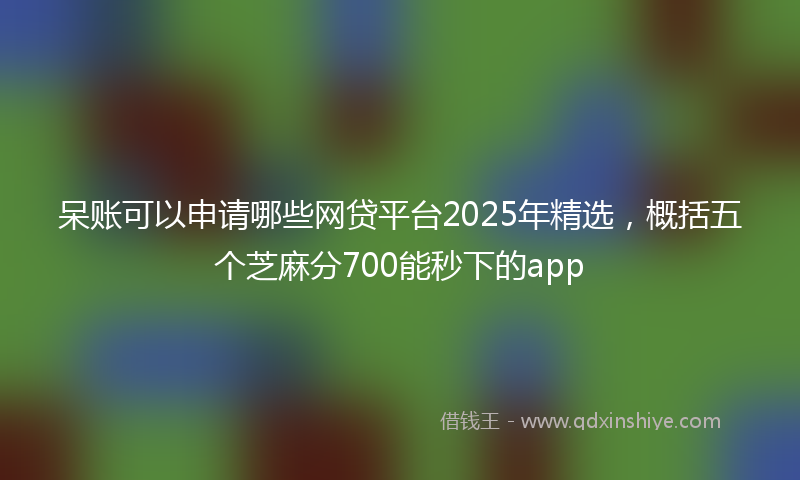 呆账可以申请哪些网贷平台2025年精选，概括五个芝麻分700能秒下的app