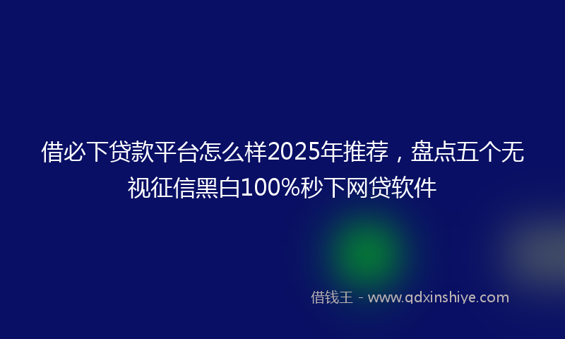 借必下贷款平台怎么样2025年推荐，盘点五个无视征信黑白100%秒下网贷软件