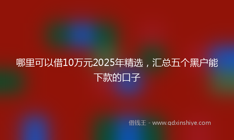 哪里可以借10万元2025年精选，汇总五个黑户能下款的口子