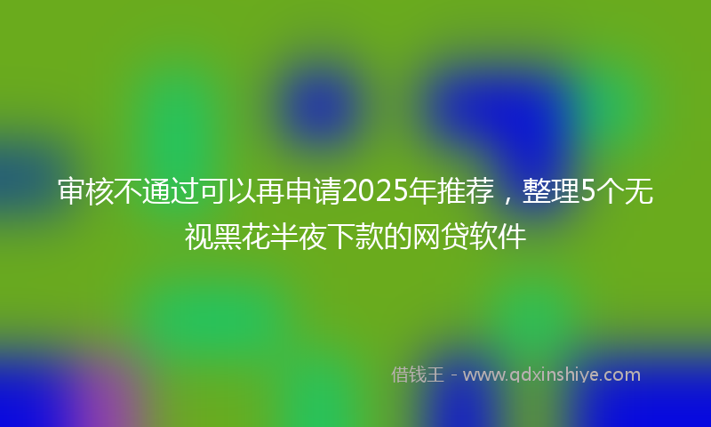 审核不通过可以再申请2025年推荐，整理5个无视黑花半夜下款的网贷软件
