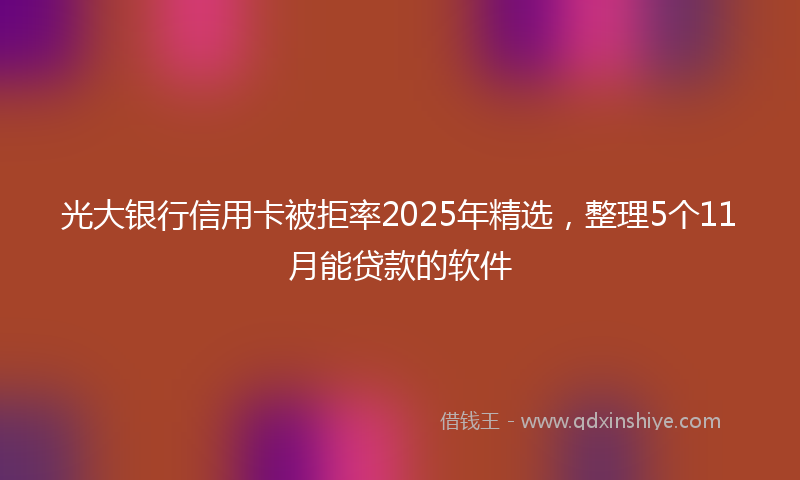 光大银行信用卡被拒率2025年精选，整理5个11月能贷款的软件