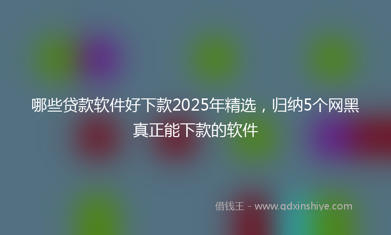 哪些贷款软件好下款2025年精选，归纳5个网黑真正能下款的软件