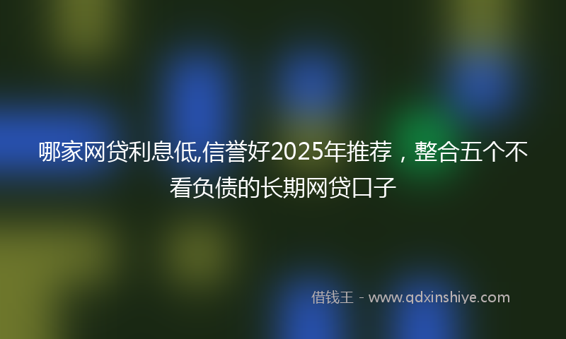 哪家网贷利息低,信誉好2025年推荐，整合五个不看负债的长期网贷口子