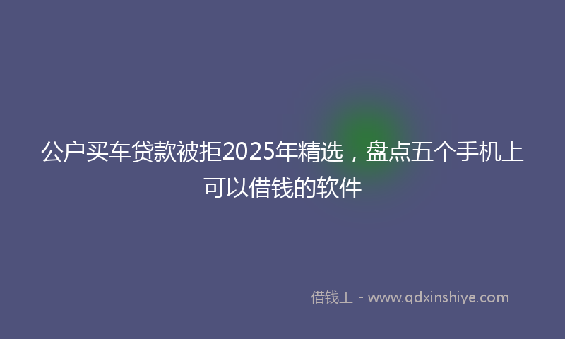 公户买车贷款被拒2025年精选，盘点五个手机上可以借钱的软件