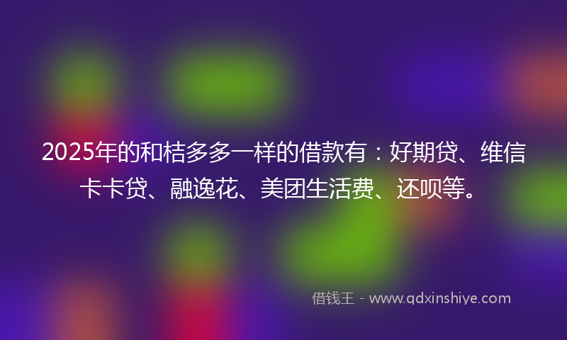 2025年的和桔多多一样的借款有：好期贷、维信卡卡贷、融逸花、美团生活费、还呗等。
