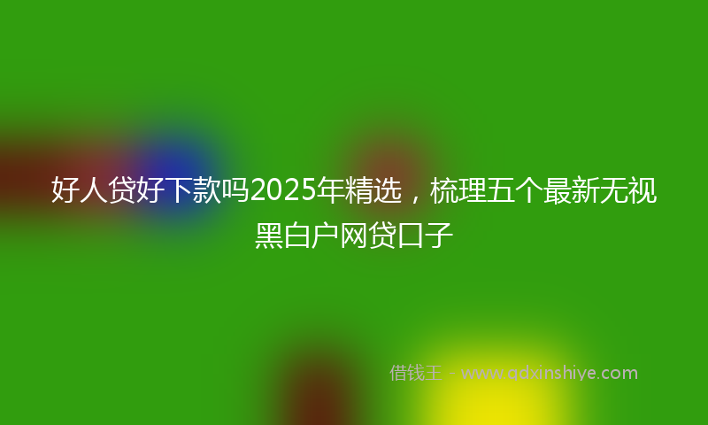 好人贷好下款吗2025年精选，梳理五个最新无视黑白户网贷口子