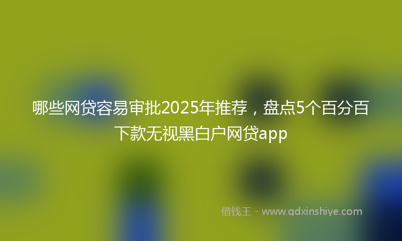 哪些网贷容易审批2025年推荐，盘点5个百分百下款无视黑白户网贷app