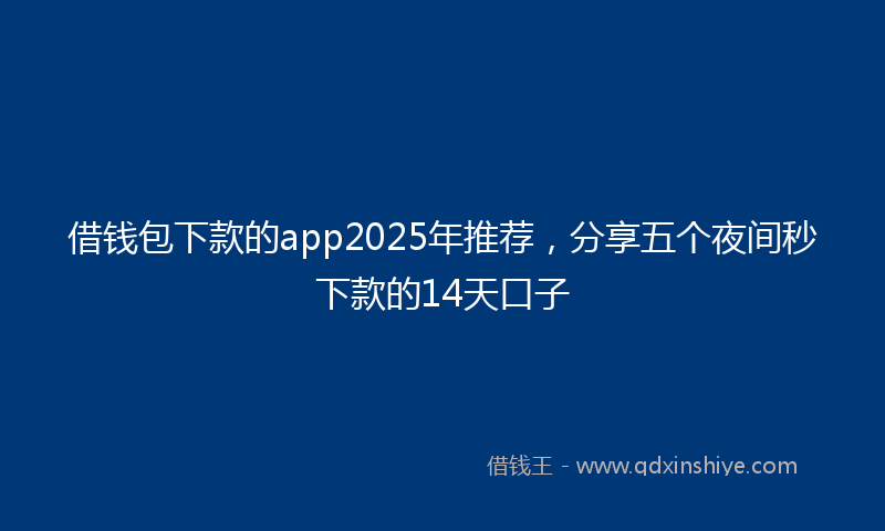借钱包下款的app2025年推荐，分享五个夜间秒下款的14天口子