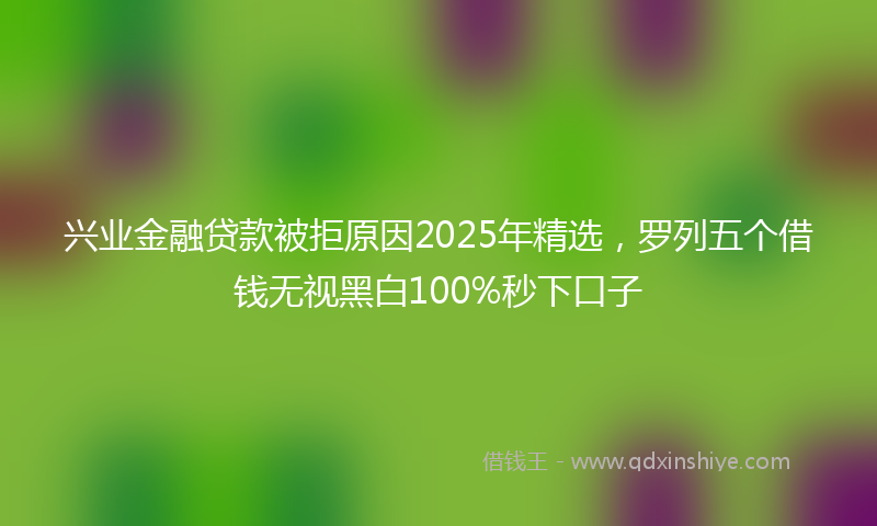 兴业金融贷款被拒原因2025年精选，罗列五个借钱无视黑白100%秒下口子