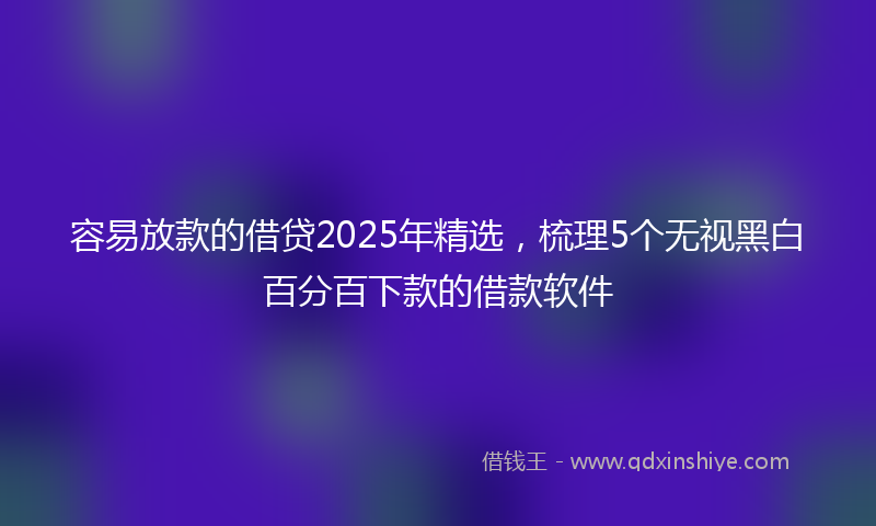 容易放款的借贷2025年精选，梳理5个无视黑白百分百下款的借款软件
