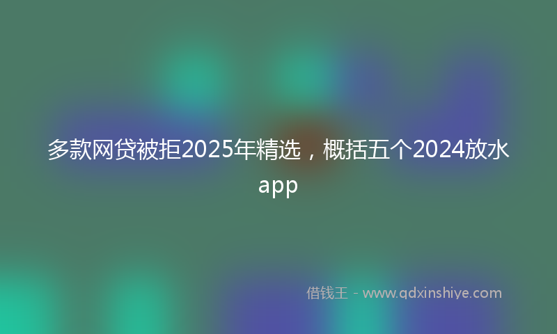 多款网贷被拒2025年精选，概括五个2024放水app