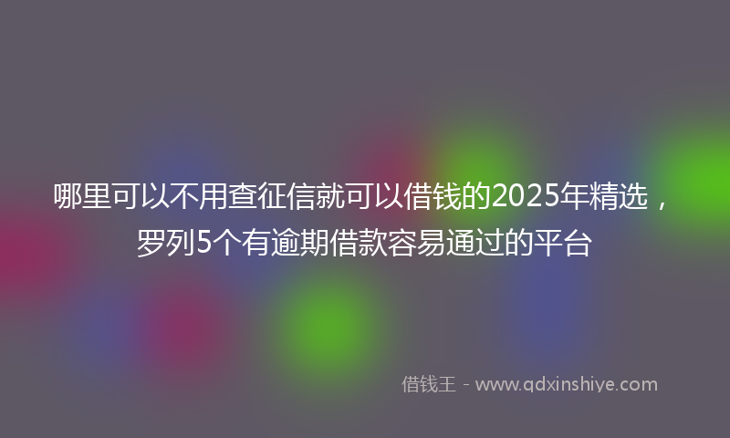 哪里可以不用查征信就可以借钱的2025年精选，罗列5个有逾期借款容易通过的平台