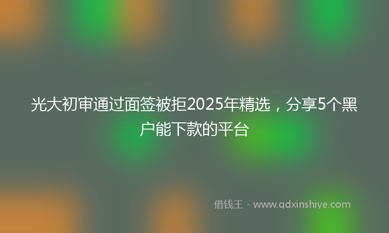 光大初审通过面签被拒2025年精选，分享5个黑户能下款的平台