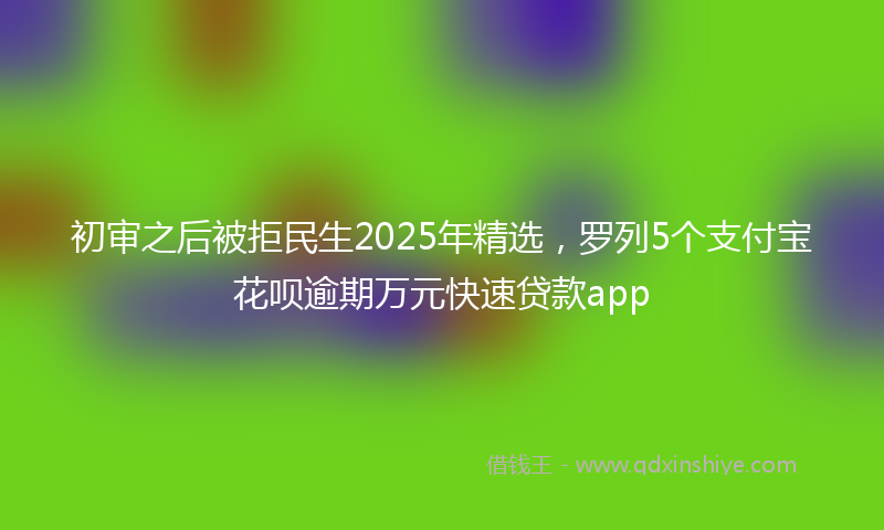 初审之后被拒民生2025年精选，罗列5个支付宝花呗逾期万元快速贷款app