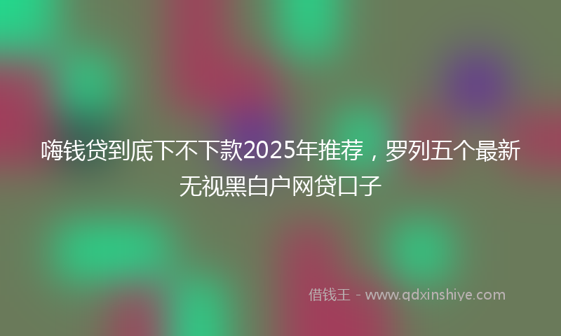 嗨钱贷到底下不下款2025年推荐，罗列五个最新无视黑白户网贷口子