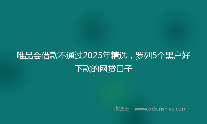 唯品会借款不通过2025年精选，罗列5个黑户好下款的网贷口子