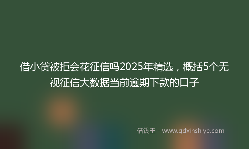 借小贷被拒会花征信吗2025年精选，概括5个无视征信大数据当前逾期下款的口子