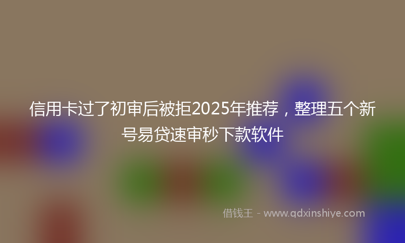 信用卡过了初审后被拒2025年推荐，整理五个新号易贷速审秒下款软件