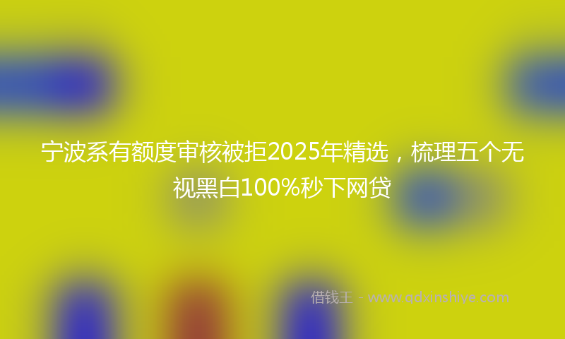 宁波系有额度审核被拒2025年精选，梳理五个无视黑白100%秒下网贷