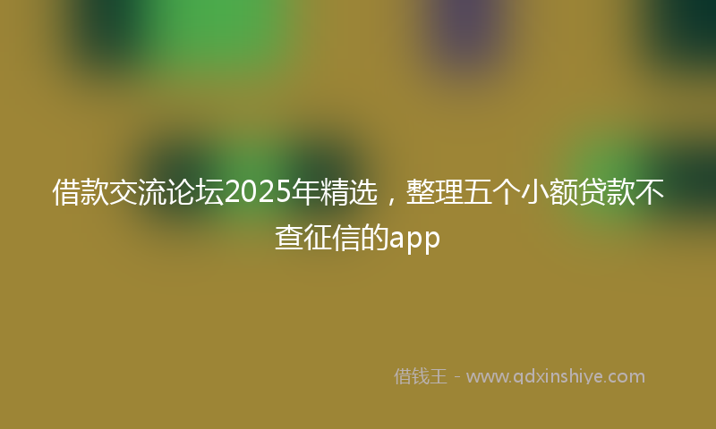 借款交流论坛2025年精选，整理五个小额贷款不查征信的app