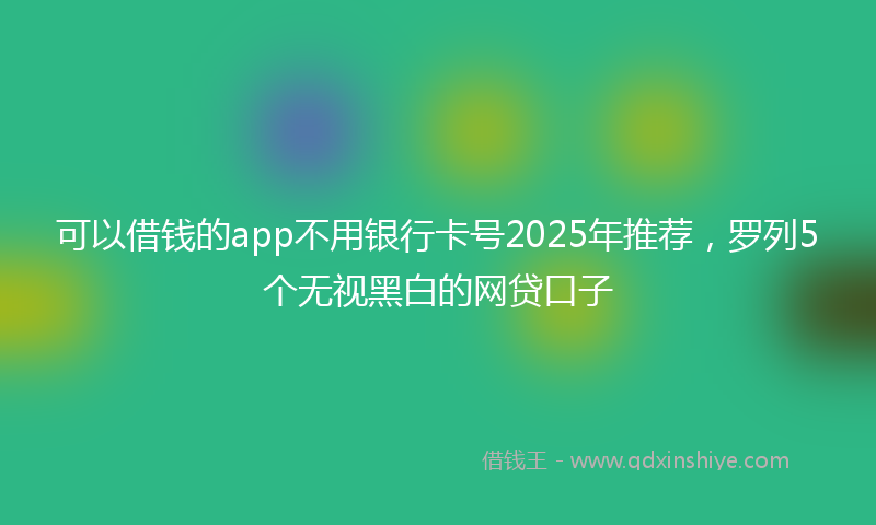 可以借钱的app不用银行卡号2025年推荐，罗列5个无视黑白的网贷口子