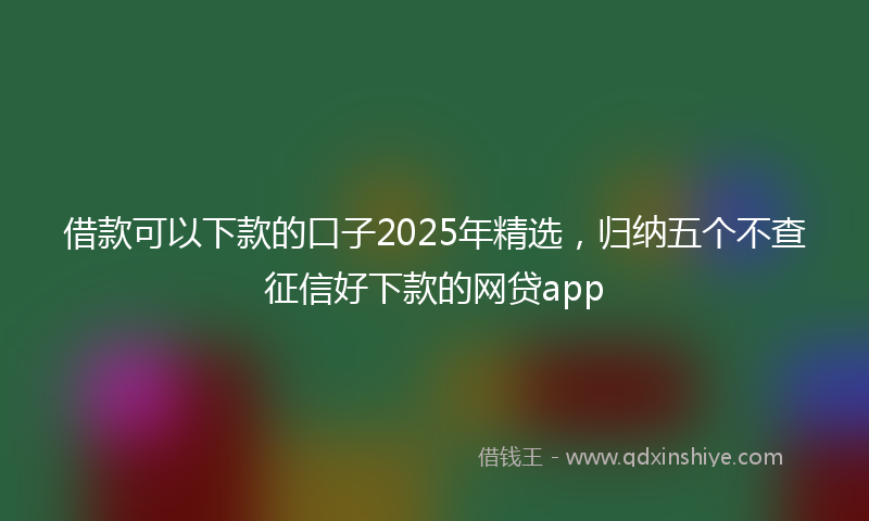 借款可以下款的口子2025年精选，归纳五个不查征信好下款的网贷app