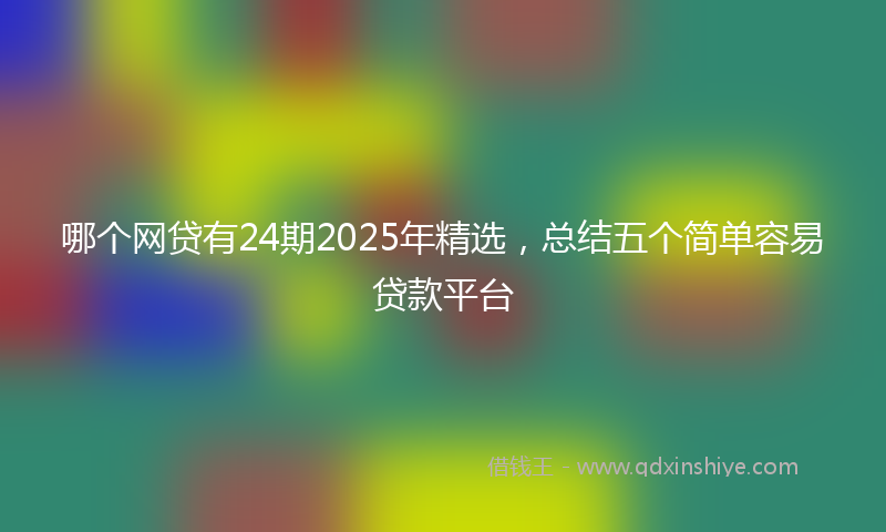哪个网贷有24期2025年精选，总结五个简单容易贷款平台