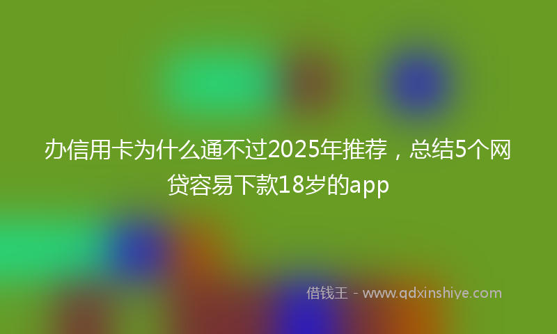 办信用卡为什么通不过2025年推荐，总结5个网贷容易下款18岁的app
