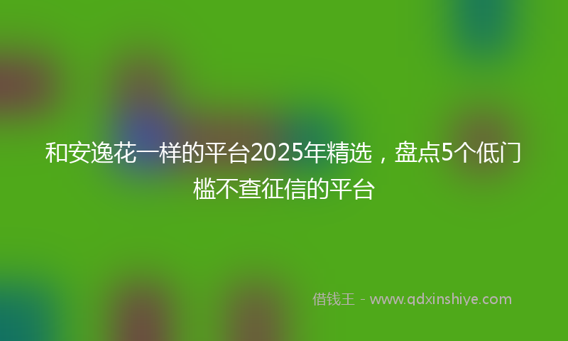 和安逸花一样的平台2025年精选，盘点5个低门槛不查征信的平台