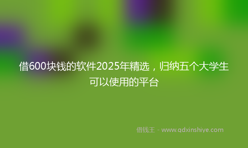 借600块钱的软件2025年精选，归纳五个大学生可以使用的平台