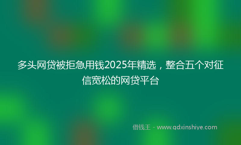 多头网贷被拒急用钱2025年精选，整合五个对征信宽松的网贷平台