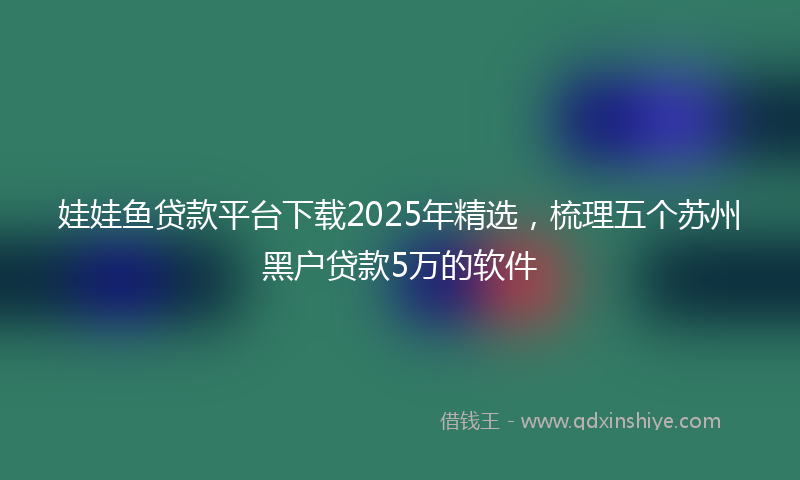 娃娃鱼贷款平台下载2025年精选，梳理五个苏州黑户贷款5万的软件