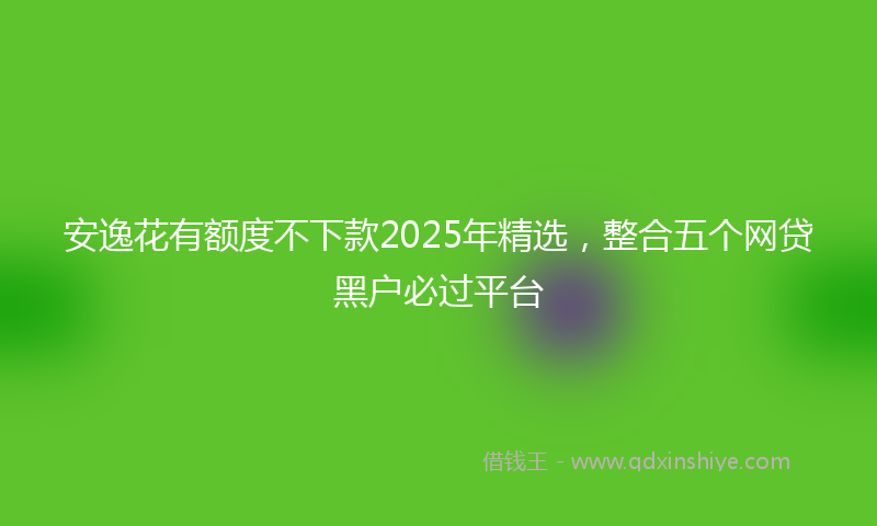 安逸花有额度不下款2025年精选，整合五个网贷黑户必过平台