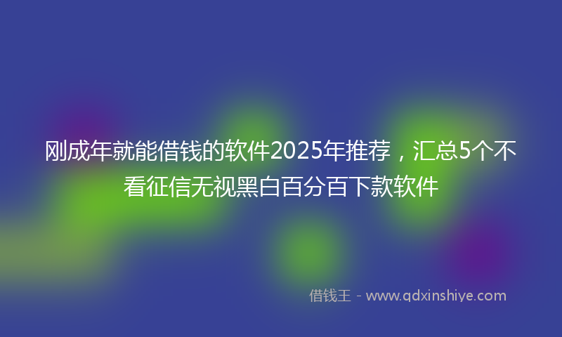 刚成年就能借钱的软件2025年推荐，汇总5个不看征信无视黑白百分百下款软件