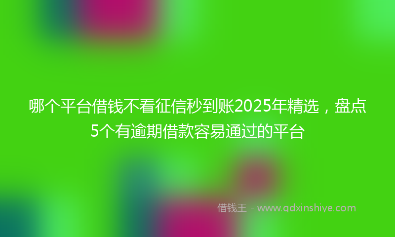 哪个平台借钱不看征信秒到账2025年精选，盘点5个有逾期借款容易通过的平台