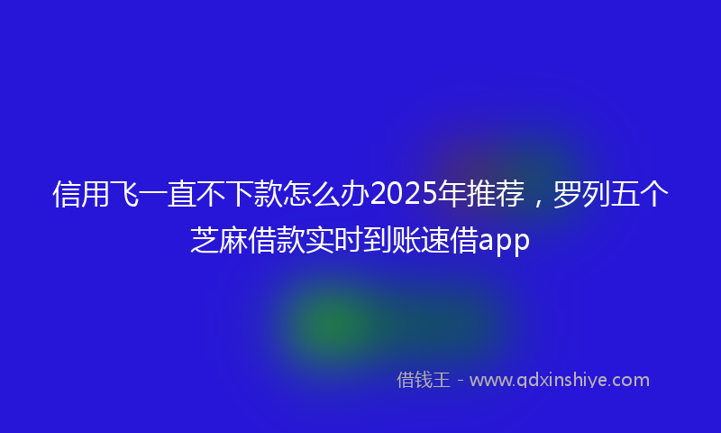 信用飞一直不下款怎么办2025年推荐，罗列五个芝麻借款实时到账速借app
