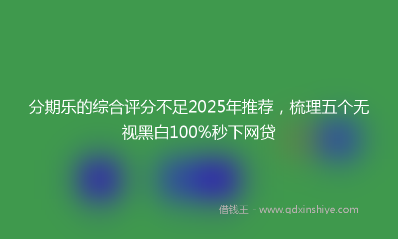 分期乐的综合评分不足2025年推荐，梳理五个无视黑白100%秒下网贷