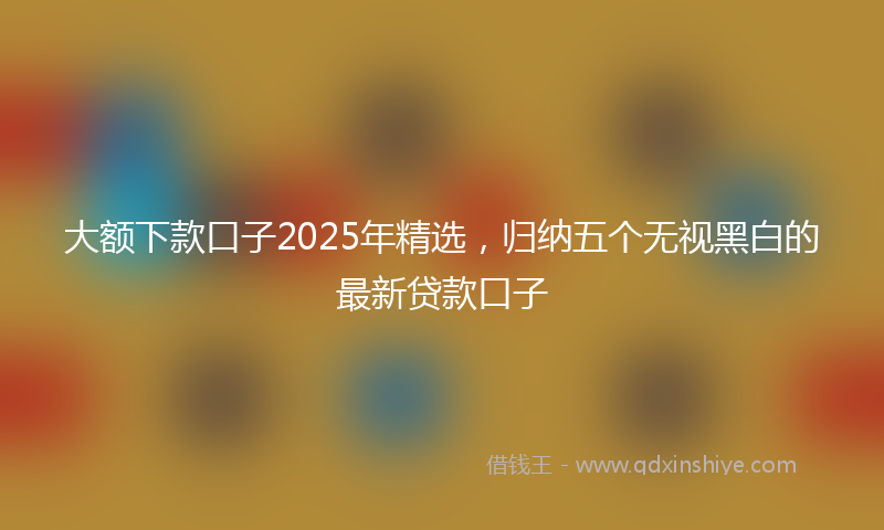 大额下款口子2025年精选，归纳五个无视黑白的最新贷款口子