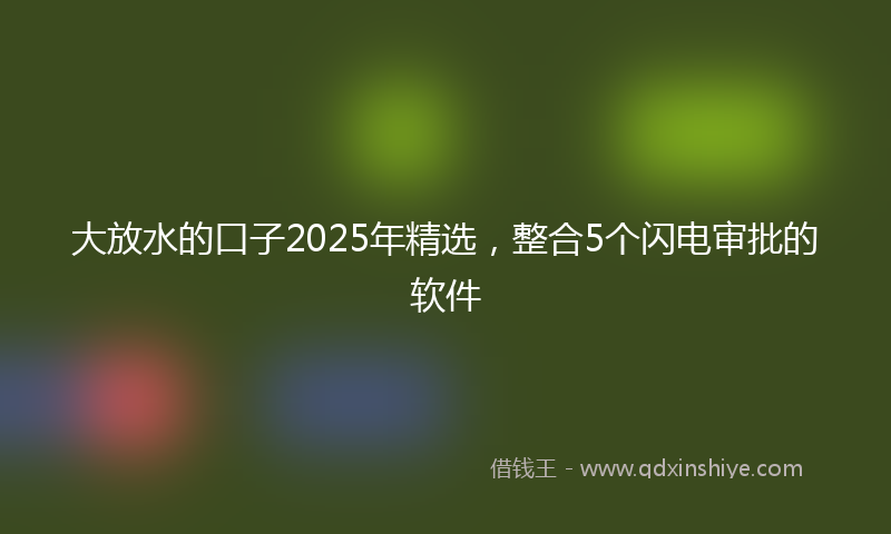 大放水的口子2025年精选，整合5个闪电审批的软件