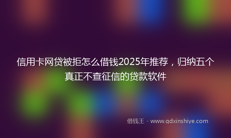 信用卡网贷被拒怎么借钱2025年推荐，归纳五个真正不查征信的贷款软件