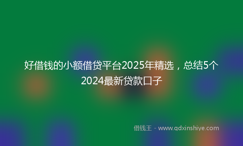 好借钱的小额借贷平台2025年精选，总结5个2024最新贷款口子