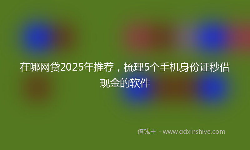在哪网贷2025年推荐，梳理5个手机身份证秒借现金的软件