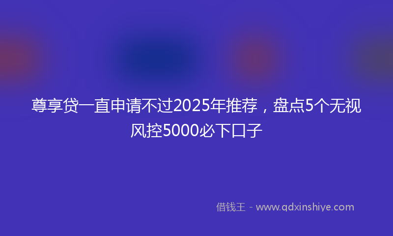 尊享贷一直申请不过2025年推荐，盘点5个无视风控5000必下口子