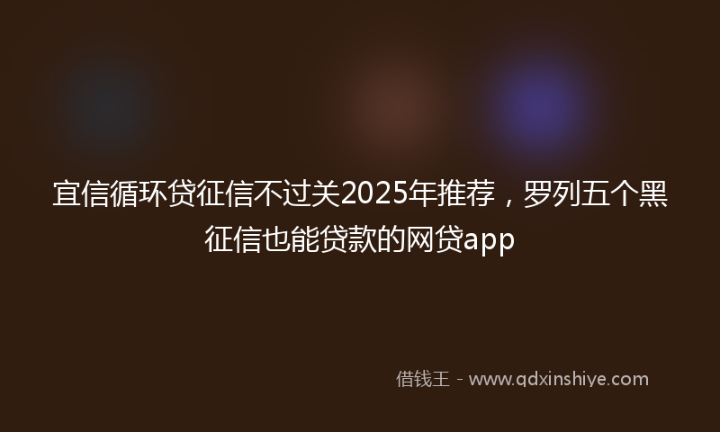 宜信循环贷征信不过关2025年推荐，罗列五个黑征信也能贷款的网贷app