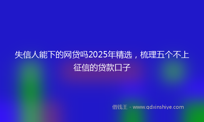 失信人能下的网贷吗2025年精选，梳理五个不上征信的贷款口子