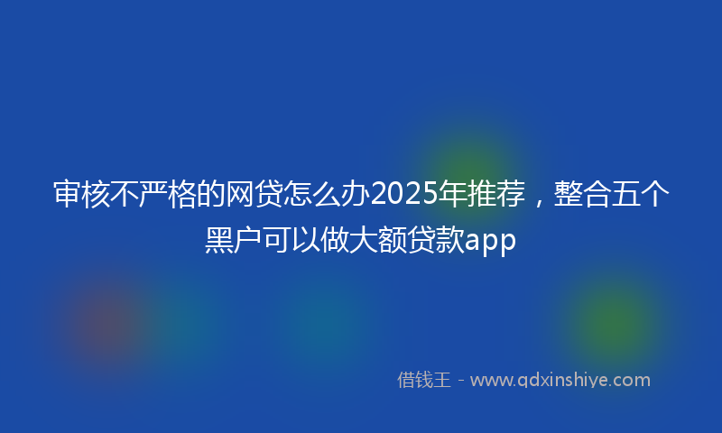 审核不严格的网贷怎么办2025年推荐，整合五个黑户可以做大额贷款app